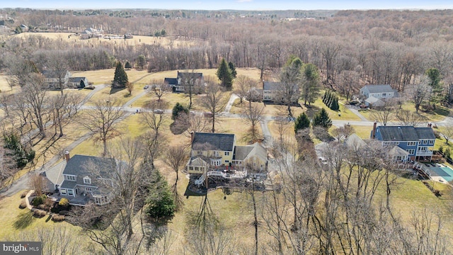 drone / aerial view with a forest view