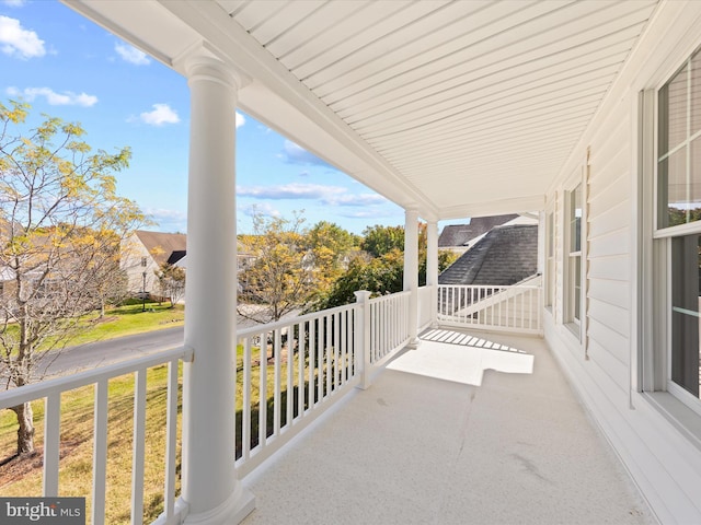 balcony featuring a porch