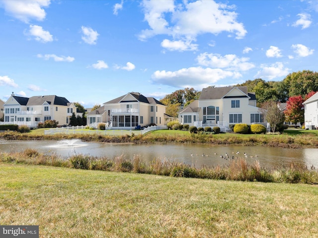 property view of water featuring a residential view