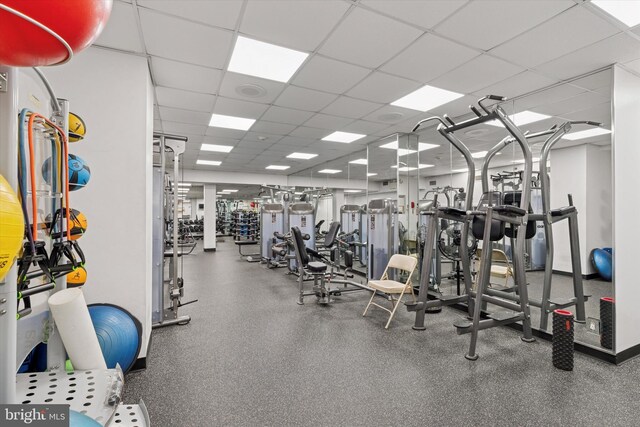 191 Presidential Blvd Unit R1018-1019, Bala Cynwyd, PA 19004 - workout area with a paneled ceiling