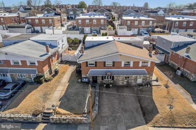 bird's eye view featuring a residential view