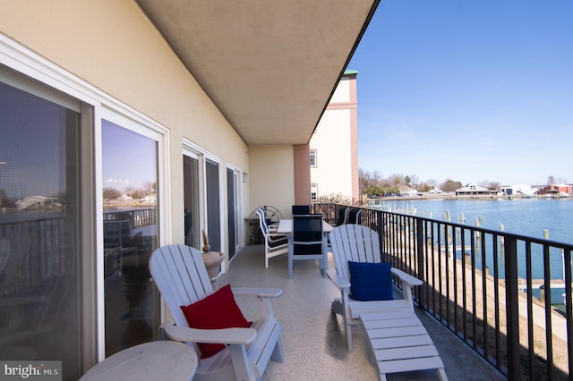 balcony with a water view