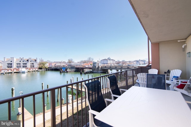 balcony with a water view