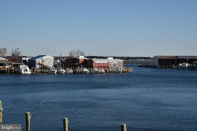 water view with a dock