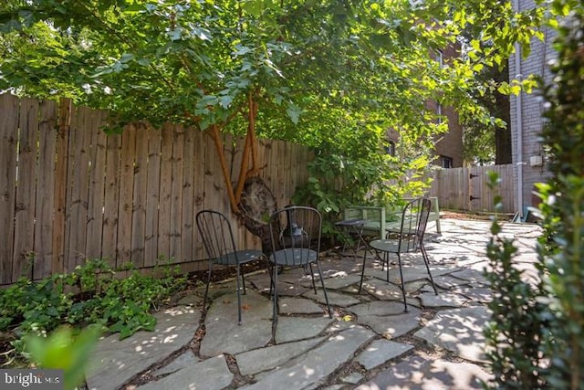 view of patio featuring a fenced backyard