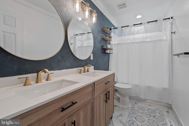 502 Dembytown Rd, Joppa, MD 21085 - full bath with visible vents, marble finish floor, and a sink