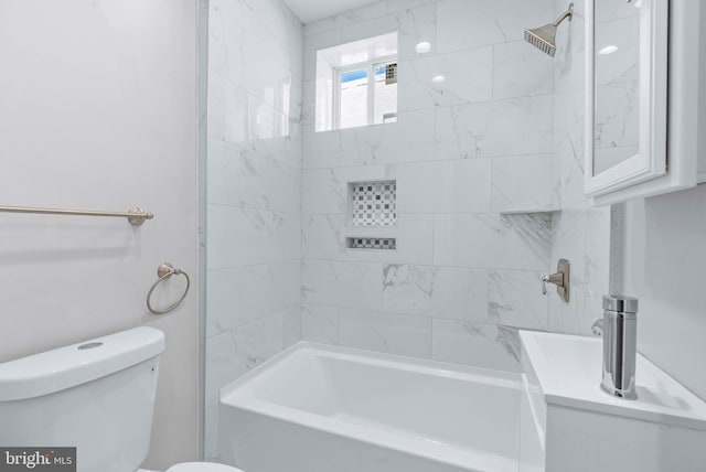 full bathroom with tub / shower combination and toilet