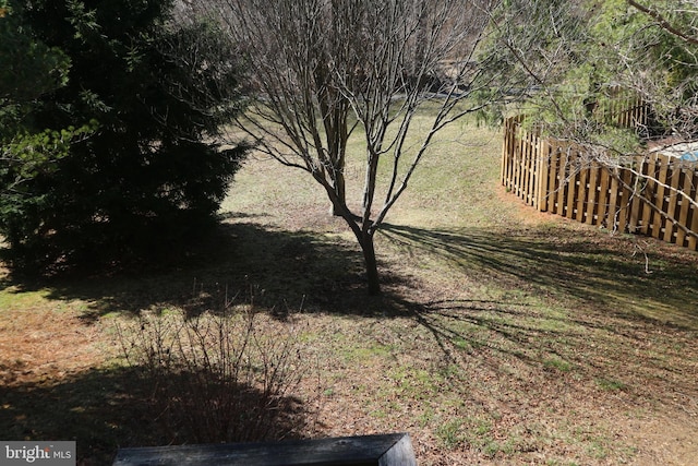 view of yard with fence