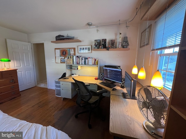 office featuring wood finished floors