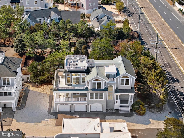 aerial view with a residential view