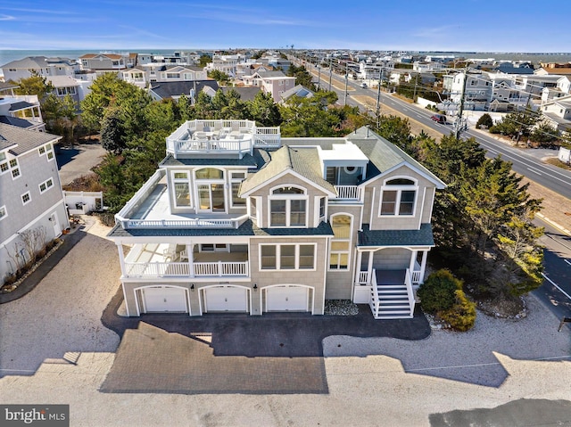 bird's eye view with a residential view