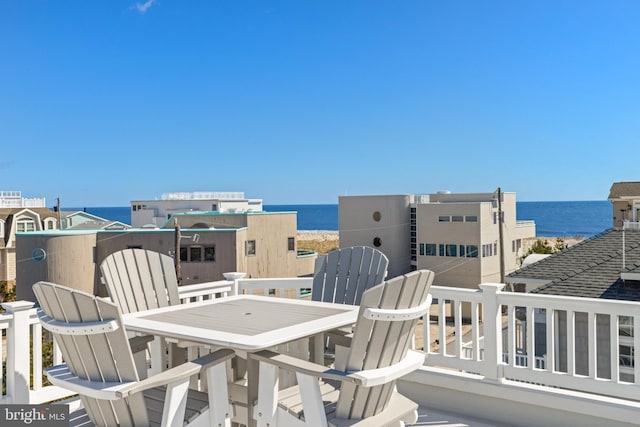 balcony with a water view