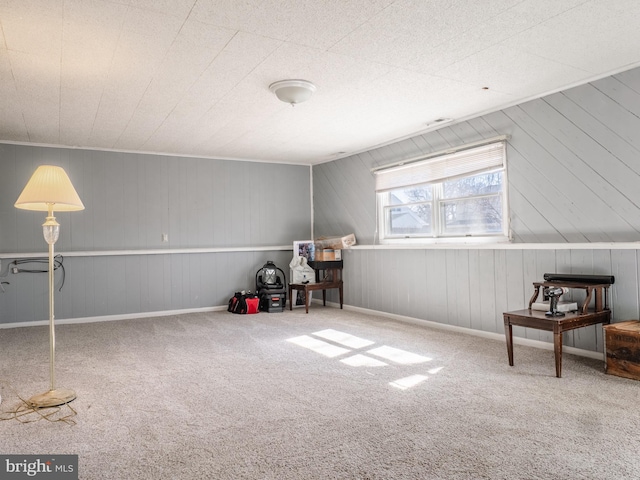 interior space featuring carpet