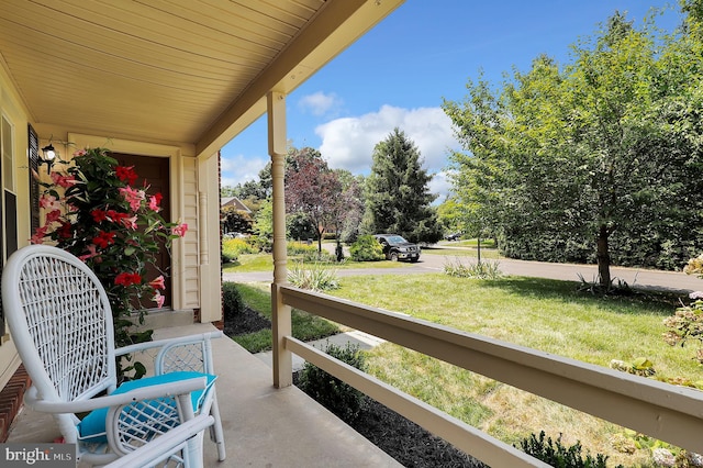 view of patio featuring a porch