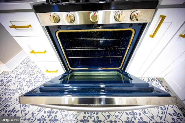 interior details with stove