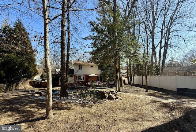 view of yard with a patio area and fence