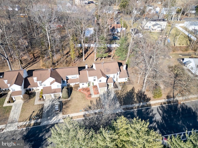 birds eye view of property with a residential view