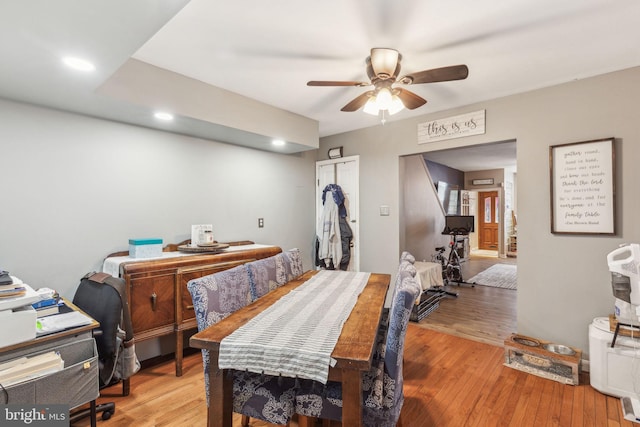 3144 Gaul St, Philadelphia, PA 19134 - dining area with ceiling fan, recessed lighting, and light wood-type flooring