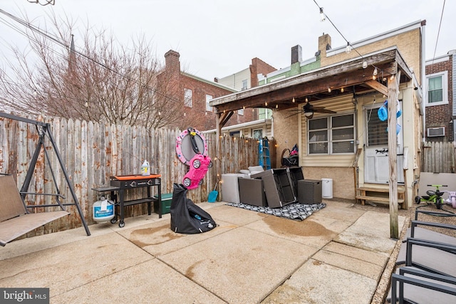 3144 Gaul St, Philadelphia, PA 19134 - view of patio / terrace featuring entry steps, fence, and a ceiling fan
