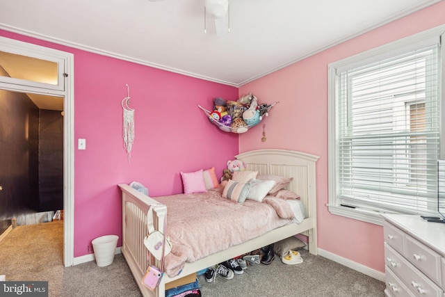 3144 Gaul St, Philadelphia, PA 19134 - carpeted bedroom with baseboards and a ceiling fan