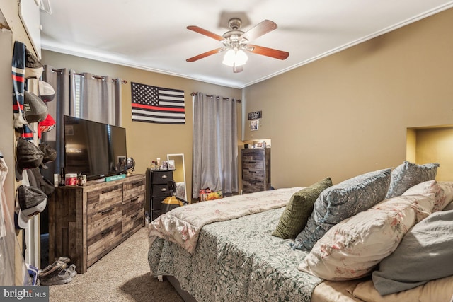 3144 Gaul St, Philadelphia, PA 19134 - carpeted bedroom with crown molding and ceiling fan