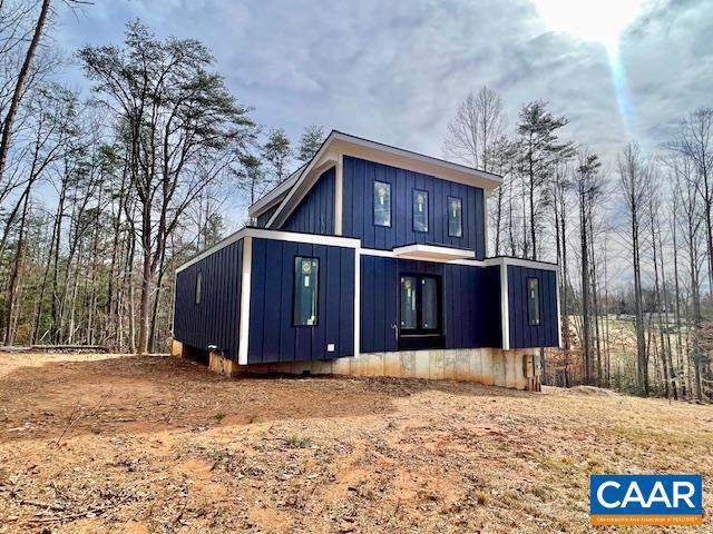 exterior space featuring board and batten siding