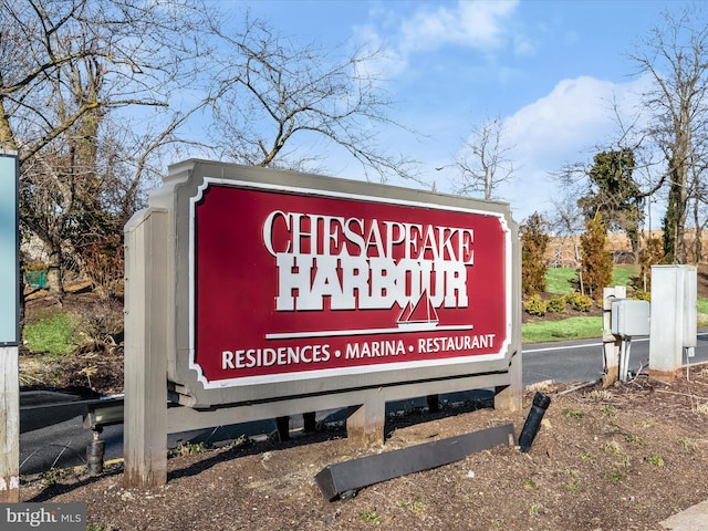 view of community sign