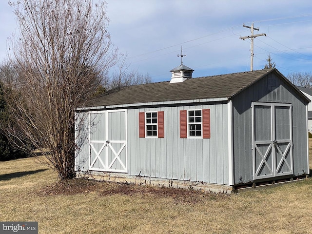 view of shed