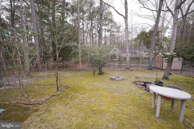 view of yard with fence