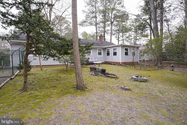 view of yard with fence