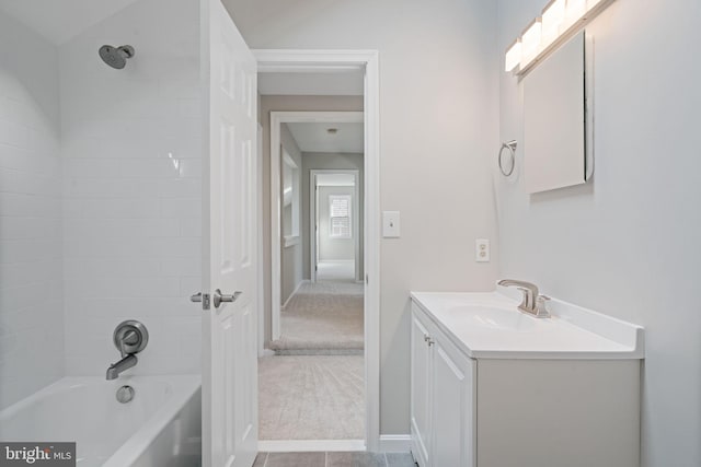 bathroom with vanity and shower / bathtub combination