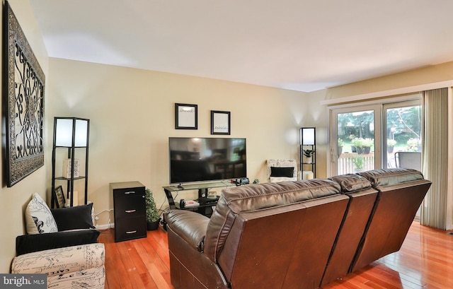 living room featuring light wood finished floors