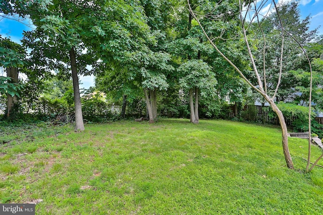 view of yard with fence