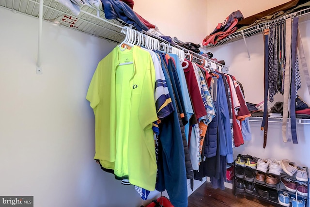 spacious closet featuring wood finished floors