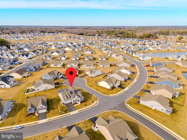 bird's eye view with a residential view