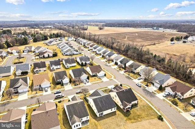 drone / aerial view with a residential view