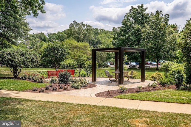 view of home's community featuring a gazebo and a lawn