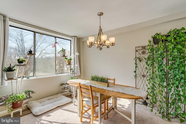 dining room featuring an inviting chandelier