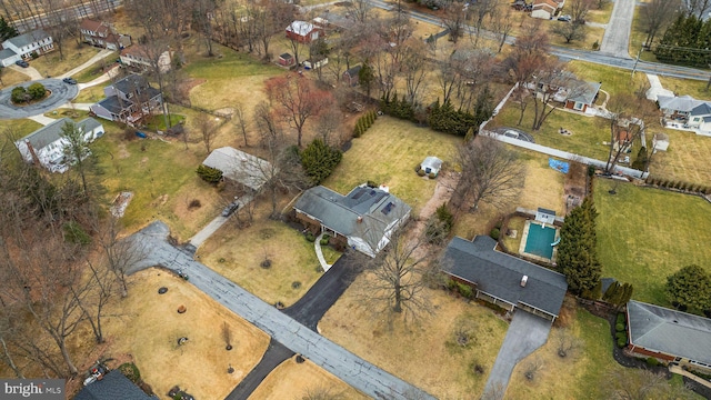 aerial view with a residential view