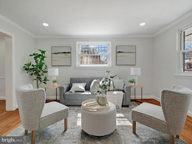 living area with wood finished floors and a wealth of natural light