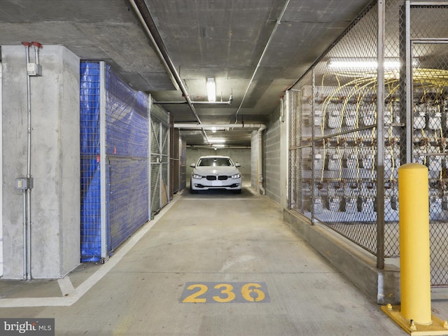 view of parking garage