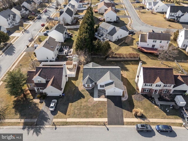 bird's eye view featuring a residential view