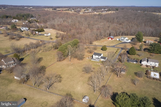 bird's eye view with a rural view