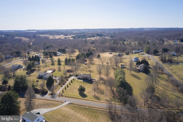 drone / aerial view with a rural view