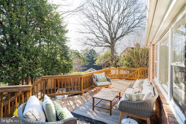 deck featuring an outdoor hangout area