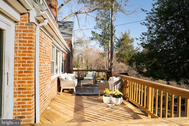 deck with an outdoor living space