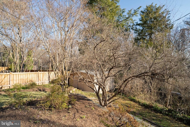 view of yard featuring fence