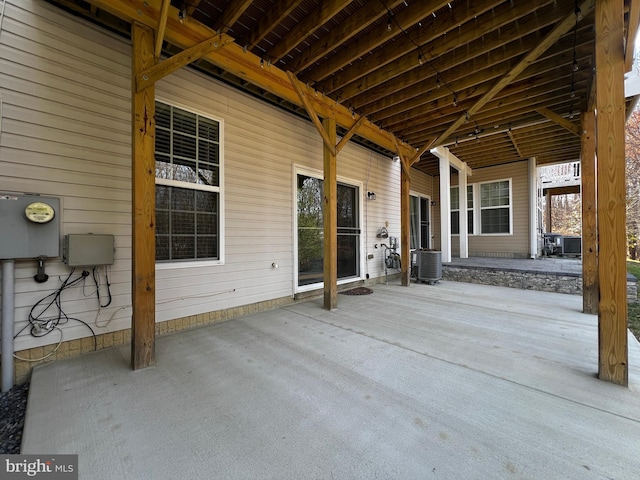 view of patio featuring central AC