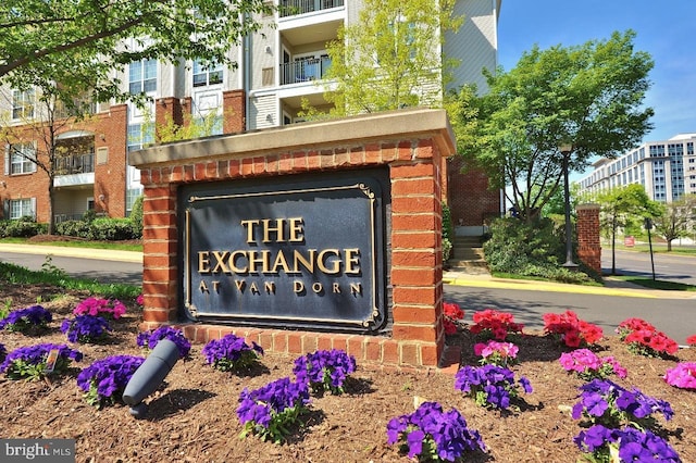 view of community sign