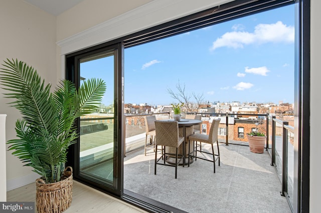 balcony featuring a city view